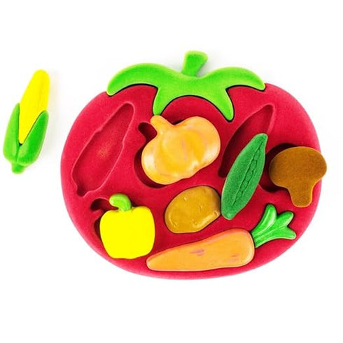 Rubbabu 3D Vegetable Shape Sorter | Educational Tomato Shaped Puzzle with 7 Bright Vegetables